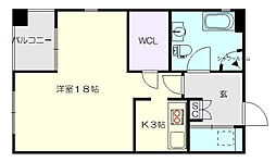 セントレイクセレブ大曽根 2階1Kの間取り
