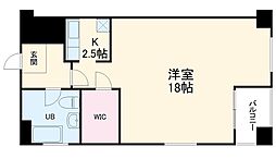 セントレイクセレブ大曽根 9階1Kの間取り