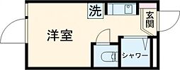 京王線 桜上水駅 徒歩11分の賃貸アパート 1階ワンルームの間取り