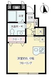 京王線 下高井戸駅 徒歩5分の賃貸アパート 1階1Kの間取り