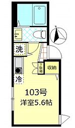 ＦＥＲＩＯ千住大橋駅前 1階ワンルームの間取り