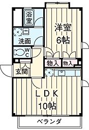 京王線 桜上水駅 徒歩16分の賃貸アパート 2階1LDKの間取り