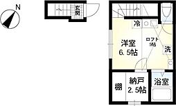 京王井の頭線 西永福駅 徒歩5分の賃貸アパート 2階ワンルームの間取り