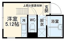 JR南武線 中野島駅 徒歩13分の賃貸アパート 2階ワンルームの間取り