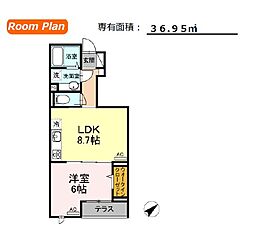 京王線 笹塚駅 徒歩7分の賃貸アパート 1階1LDKの間取り