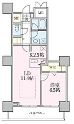 東京メトロ日比谷線 南千住駅 徒歩5分の賃貸マンション 7階1LDKの間取り