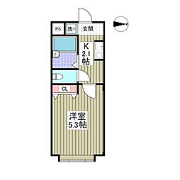 グレイスハイツ東綾瀬 3階1Kの間取り