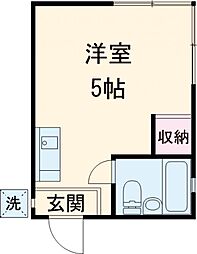 京王線 代田橋駅 徒歩9分の賃貸アパート 1階1Kの間取り