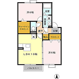 JR東海道本線 東刈谷駅 徒歩10分の賃貸アパート 2階2LDKの間取り