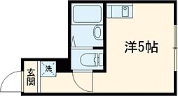 グローリア北千住 2階ワンルームの間取り