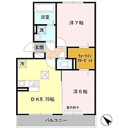 プラムビレッジ2 2LDKの間取図画像