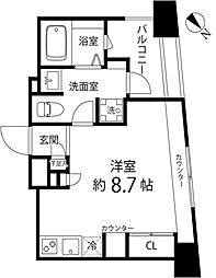 都営三田線 千石駅 徒歩2分の賃貸マンション 4階ワンルームの間取り
