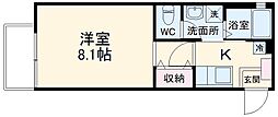 名古屋市営名城線 熱田神宮西駅 徒歩11分の賃貸アパート 2階1Kの間取り