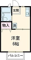 西武池袋線 中村橋駅 徒歩11分の賃貸アパート 1階1Kの間取り