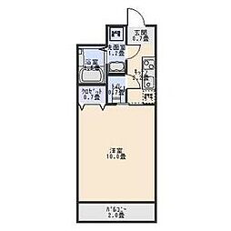 名古屋市営名城線 熱田神宮西駅 徒歩9分の賃貸マンション 2階1Kの間取り