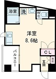 東京メトロ東西線 落合駅 徒歩2分の賃貸マンション 2階ワンルームの間取り