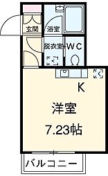 ピッコロ西ケ原 2階ワンルームの間取り