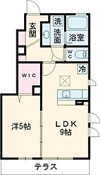 京王井の頭線 浜田山駅 徒歩5分の賃貸アパート 1階1LDKの間取り