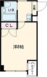 セントラルマンション笹塚 2階1Kの間取り
