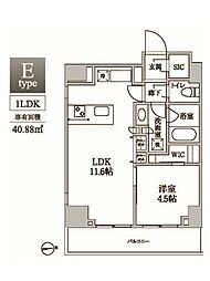 レジディア中延2 1LDKの間取図画像