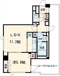東急目黒線 大岡山駅 徒歩9分の賃貸マンション 5階1LDKの間取り