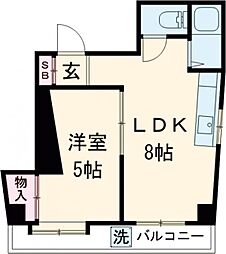 ハイツ高橋 2階1LDKの間取り
