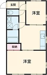 レジデンスよしい 3階2LDKの間取り