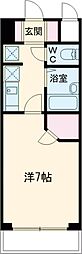 ビイルーム小金井 3階1Kの間取り