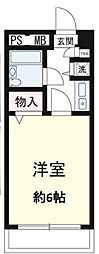 京急本線 横須賀中央駅 徒歩6分の賃貸マンション 1階1Kの間取り