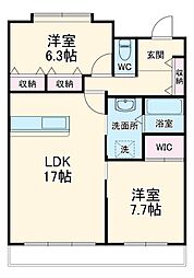 ラフィーネ新川 2LDKの間取図画像