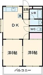 エトワールナイン 1階2DKの間取り