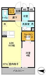 ＣＥＬＥＳＴＩＡ　ＬＡＫＥ 1階1LDKの間取り