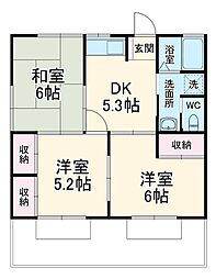 小田急小田原線 相武台前駅 徒歩13分の賃貸アパート 1階3DKの間取り