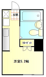 京急本線 汐入駅 徒歩7分の賃貸マンション 1階ワンルームの間取り