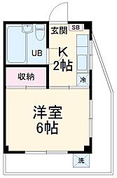 グランドール・ミズノ 3階1Kの間取り