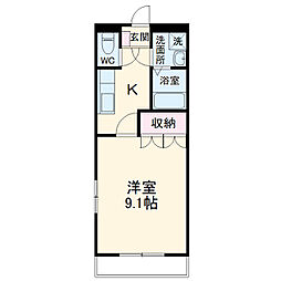 サニーコート南山B 1Kの間取図画像