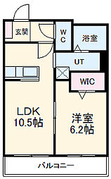 名鉄豊田線 浄水駅 徒歩11分の賃貸マンション 5階1LDKの間取り