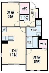 リーブル　エレナ 2階2LDKの間取り