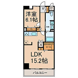 Ｃａｓａ　ＶＥＲＤＥ 13階1LDKの間取り