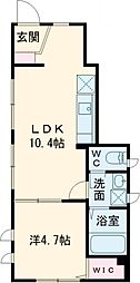 フィカーサ堀切 1階1LDKの間取り