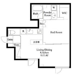 つくばエクスプレス 青井駅 徒歩2分の賃貸マンション 1階1LDKの間取り