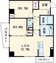 東京メトロ千代田線 綾瀬駅 徒歩9分の賃貸マンション 4階2LDKの間取り