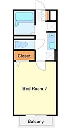 JR横浜線 淵野辺駅 バス5分 弥栄下車 徒歩2分の賃貸アパート 1階1Kの間取り