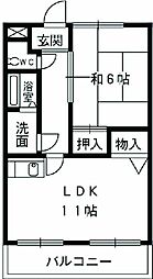 リヴェールチエ 1LDKの間取図画像