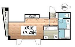 サルドュセジュール 1Kの間取図画像