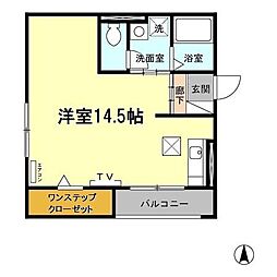 ベラ・ペルラ ワンルームの間取図画像