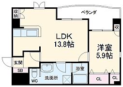 スプレンドールイルフィオーレ 2階1LDKの間取り