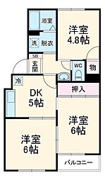 JR京浜東北・根岸線 港南台駅 徒歩20分の賃貸アパート 1階3DKの間取り