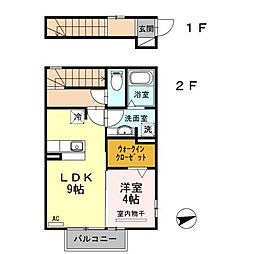 メゾン　ル・リアン 2階1DKの間取り