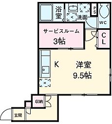 東武伊勢崎線 梅島駅 徒歩10分の賃貸アパート 1階ワンルームの間取り